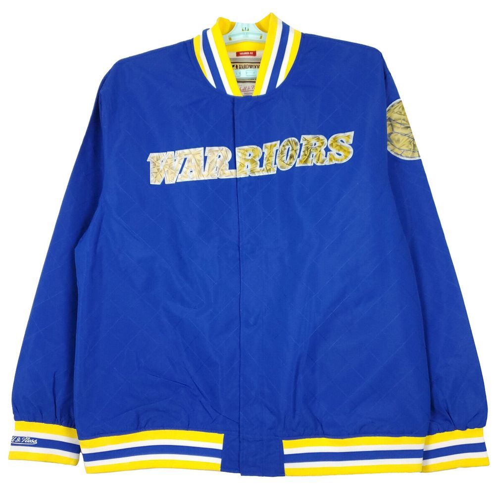 Golden‎ State Warriors Mitchell & Ness 2XL XXL NBA Warm Up Jacket Blue NWT